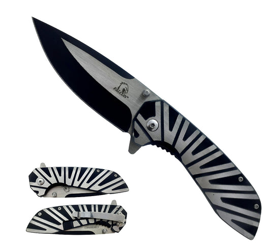 KS 5565-BK 4.75" Black Heavy Duty Egyptian Wing Stainless Steel Folding Pocket Knife