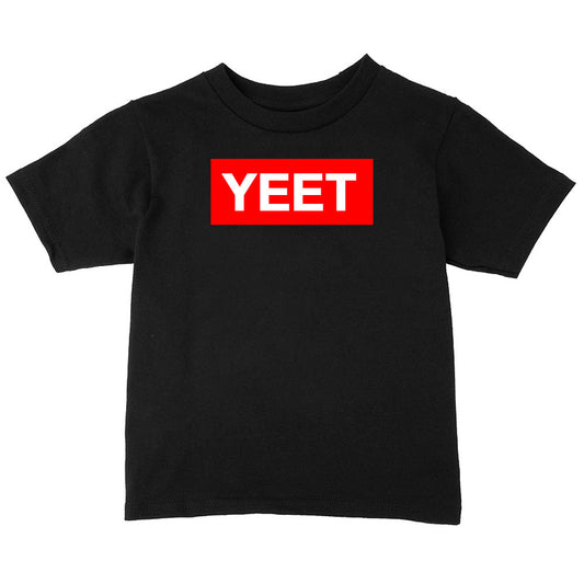 Boy's Black Red Box Logo YEET Graphic Tee T-Shirt