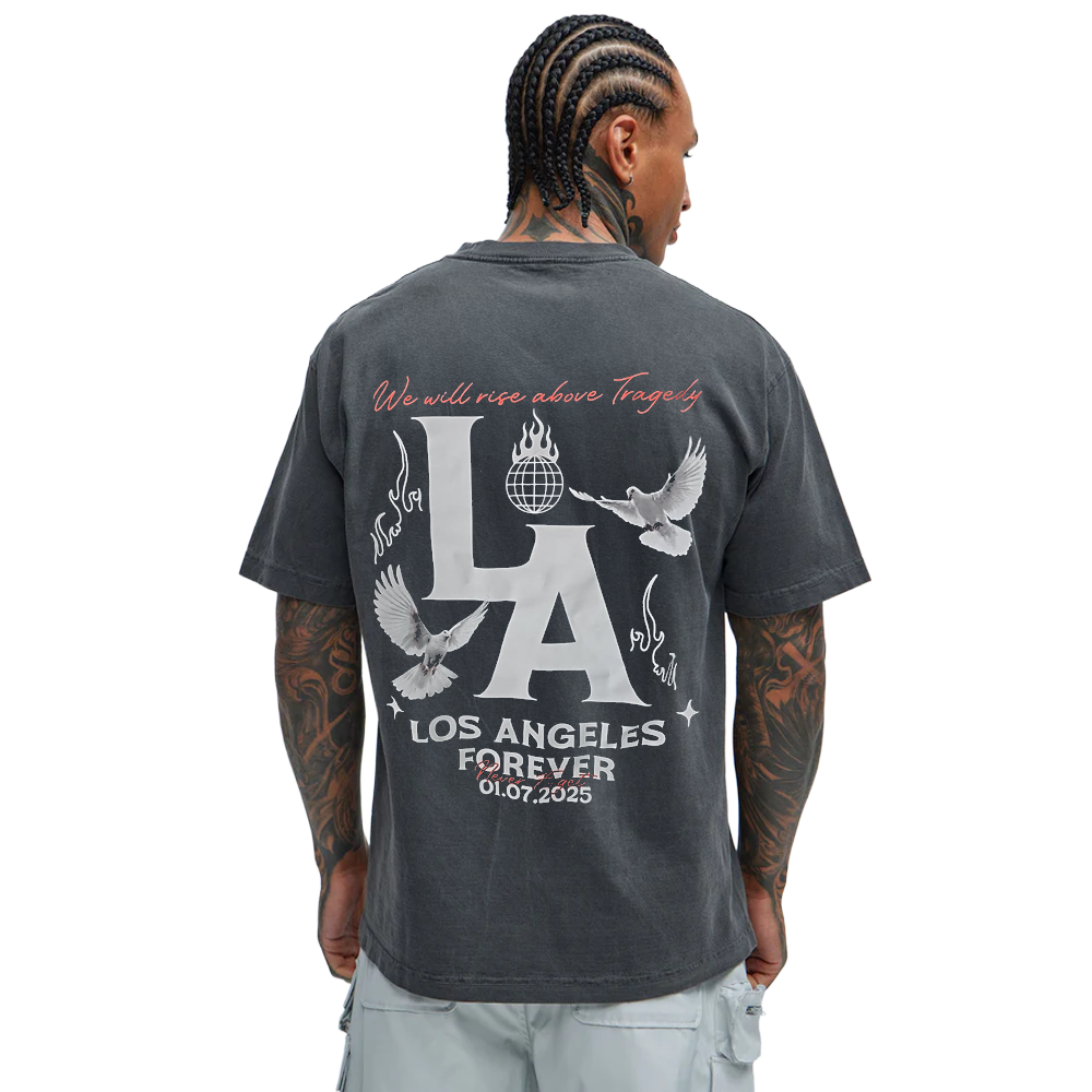 Men's Grey Los Angeles Forever Graphic Tee T-Shirt - view 2