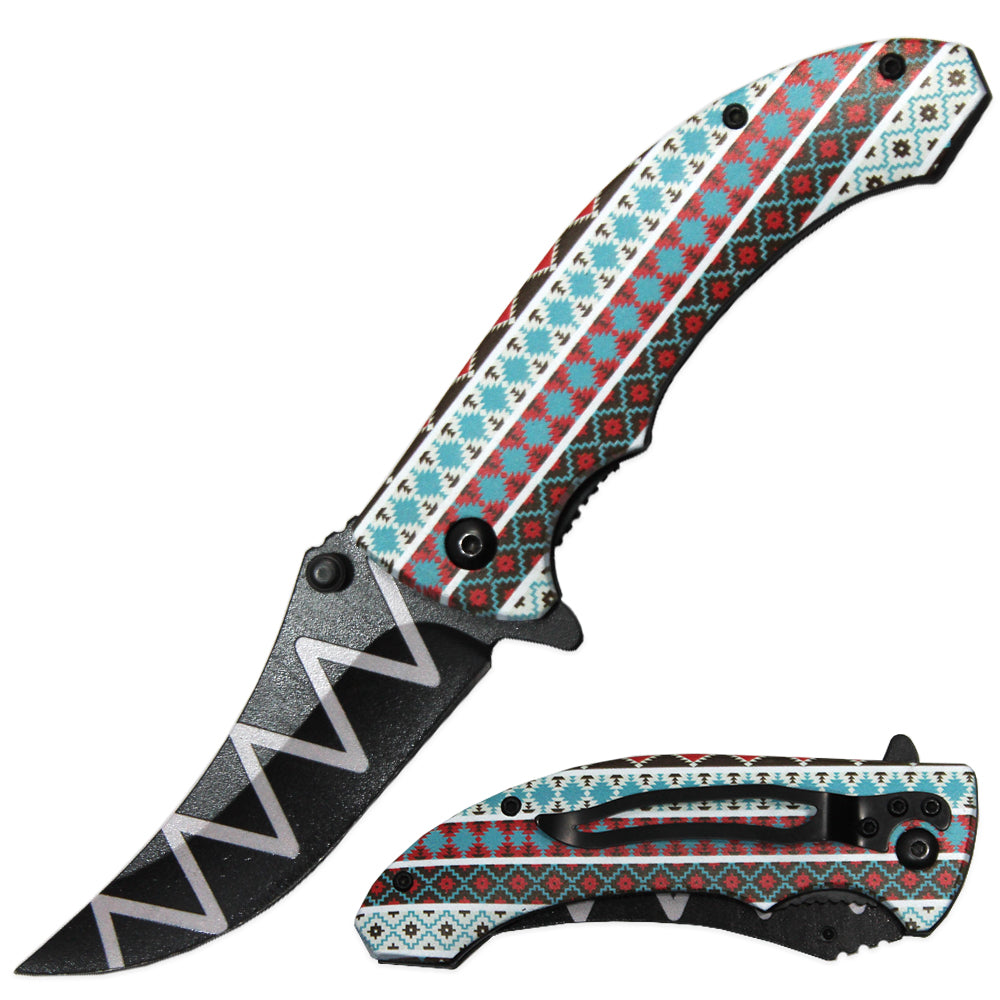 LB 3831-C 4.5" Eye-Catcher Assist Open Pocket Knife with Belt Clip - Bladevip