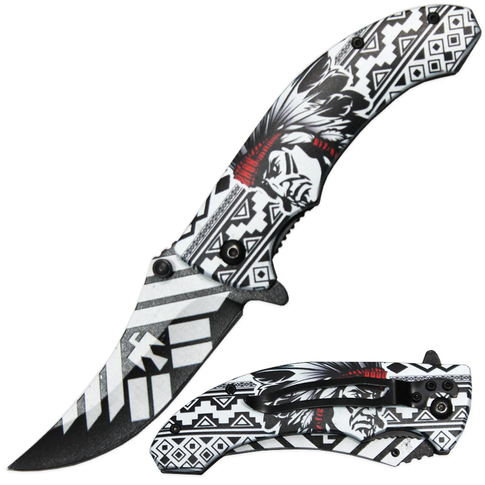 LB 3831-H 4.5" Eye-Catcher Assist Open Pocket Knife with Belt Clip - Bladevip