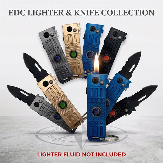 2-in-1 EDC Keychain Lighter & Utility Tool | Refillable Pocket Multitool