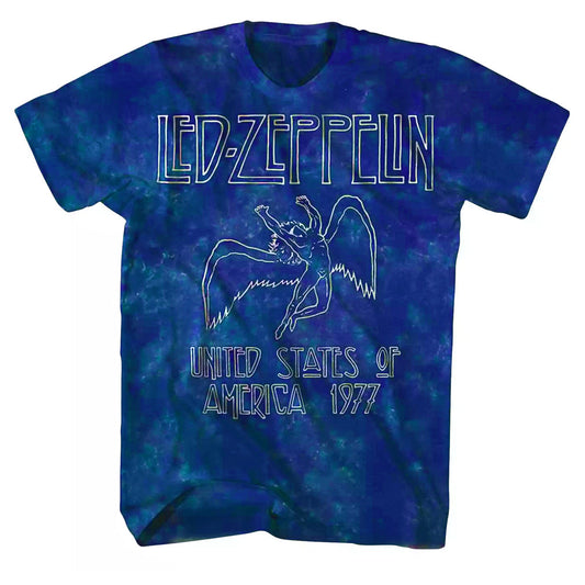 Men's Led Zeppelin Icarus '77 US Tour Tie Dye Tee T-Shirt