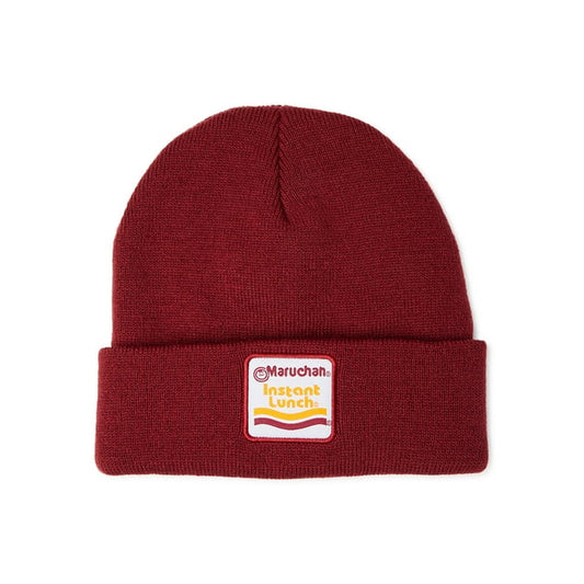 Adult Maroon Red Maruchan Instant Lunch Fold Beanie