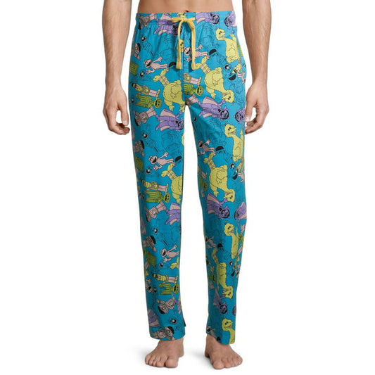 Men's Blue Sesame Street Pajama Lounge PantAOP Sleep Pants