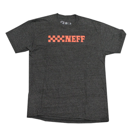 Men's Charcoal Heather NEFF Checkered Graphic Tee T-Shirt