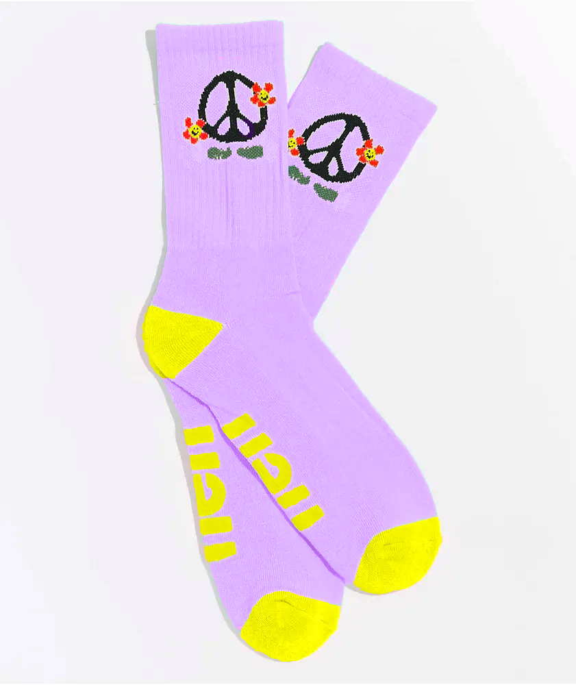 Neff Peace Tribe 2 Purple & Gold Socks - Bladevip