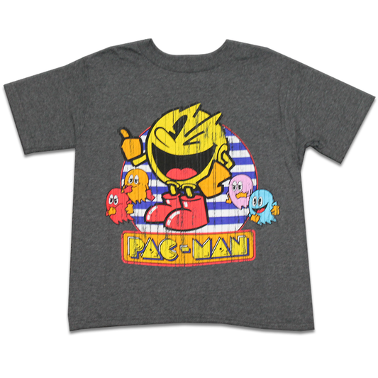 Boy's Pac-Man Retro Video Distressed Graphic Tee T-Shirt