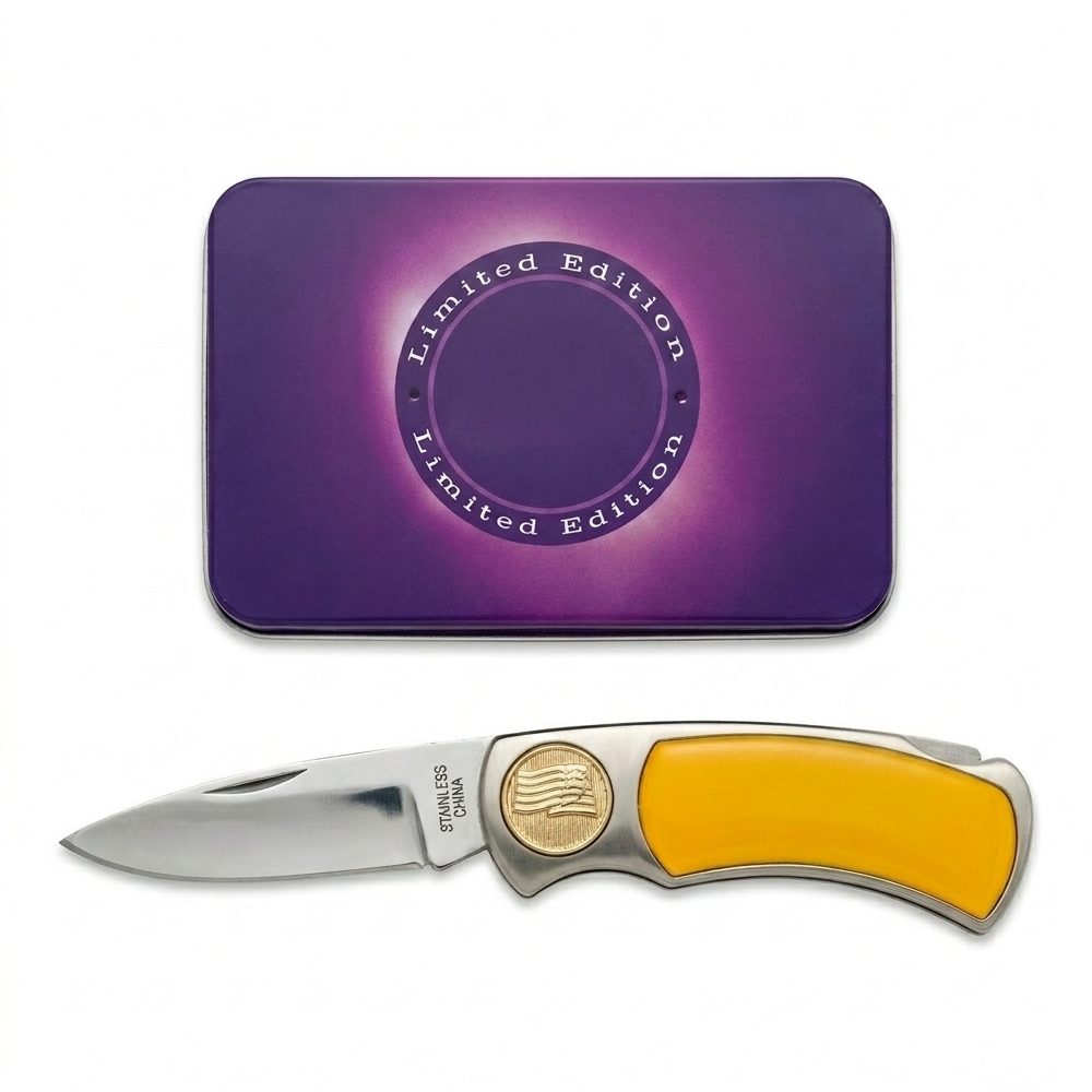 Limited Edition LA Basketball Fan Novelty Pocket Knife & Gift Tin Set (7 inch)