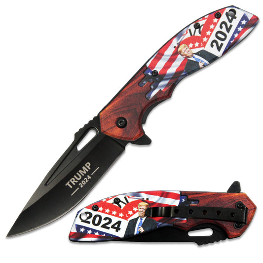 PK 3106-TR3 4.75" Trump 2024 Assist-Open Folding Knife with Belt Clip