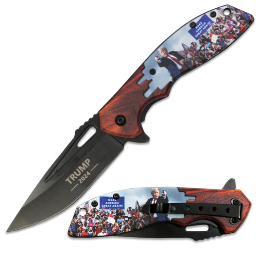 PK 3106-TR4 4.75" Trump 2024 Assist-Open Folding Knife with Belt Clip