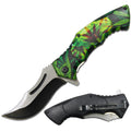 PK 6080-M2 4.5" Cannabis Leaf Handle Assist-Open Folding Knife with Belt Clip - Bladevip