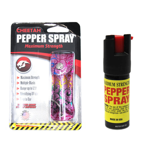 PSCH31-PF 0.5 Pepper Spray with Pink Flower Case - Bladevip