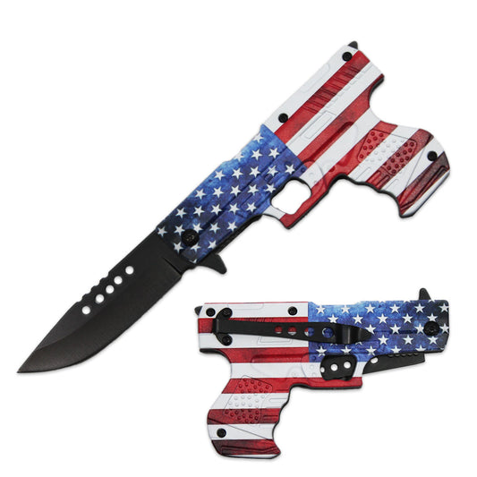 PT 1633-USF 4.5" Printed Gun-Handle Assist-Open Folding Knife - Bladevip