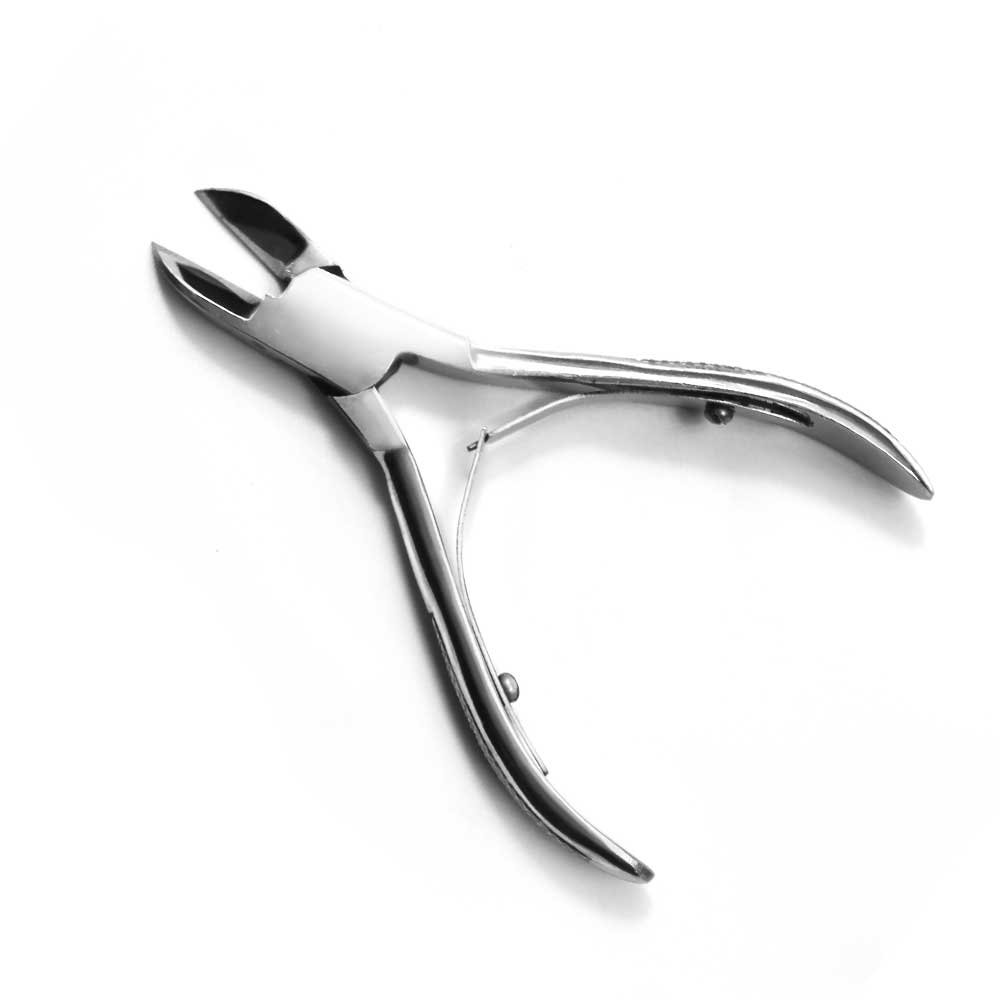 RI 508-S 4.5" Silver Curved Double Spring Nail Nipper - Bladevip