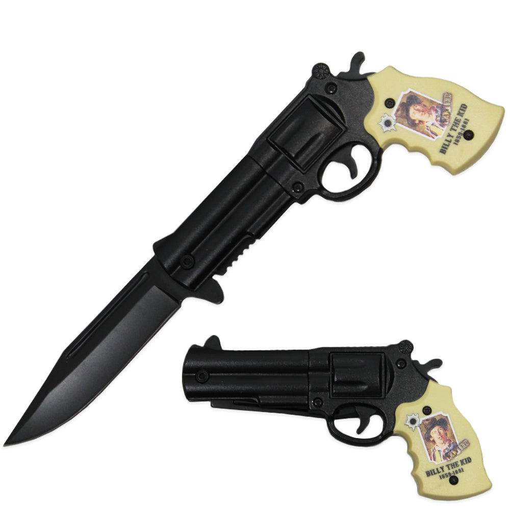 RR 201-BK 5" Billy The Kid Revolver Assist-Open Folding Knife with Belt Clip - Bladevip