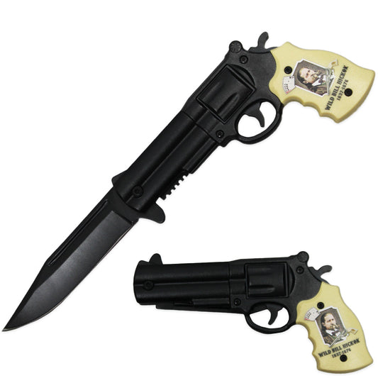 RR 201-WB 5" Wild Bill Hickok Revolver Assist-Open Folding Knife with Belt Clip - Bladevip