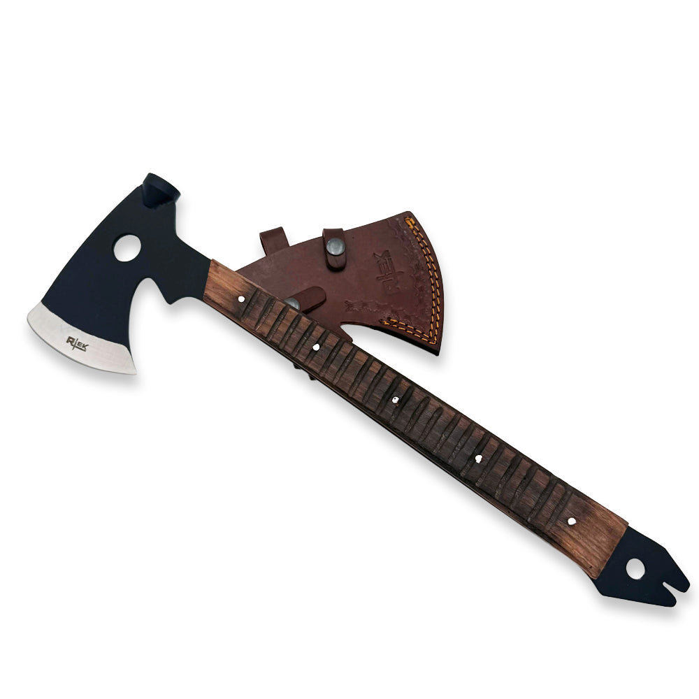 RT 1203 19 inch Rtek Wood Multi Tool Hammer Tactical Axe Hatchet with Leather Sheath - view 2