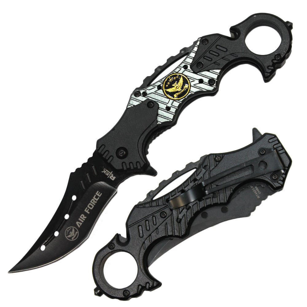 RT 4501-AF 5" Rtek Air Force Servicemen Assist-Open Karambit Tactical Rescue Knife - Bladevip