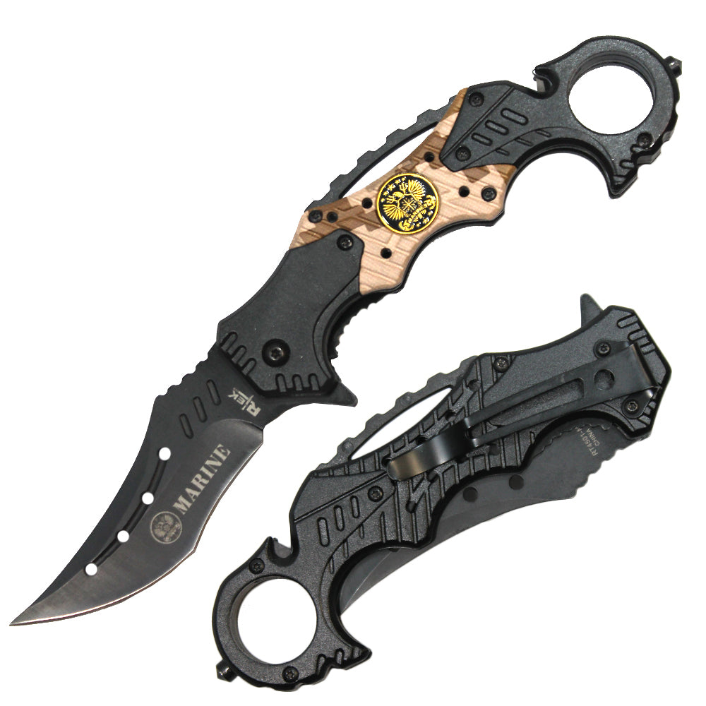 RT 4501-MA 5" Rtek Servicemen Assist-Open Karambit Tactical Rescue Knife - Bladevip