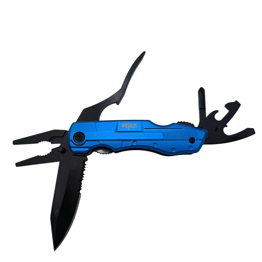 RT 8219-BL Rtek 4.5 inch Multi Tool Pocket Knife with Pliers Bottle Opener Screwdrivers & Sheath - view 4