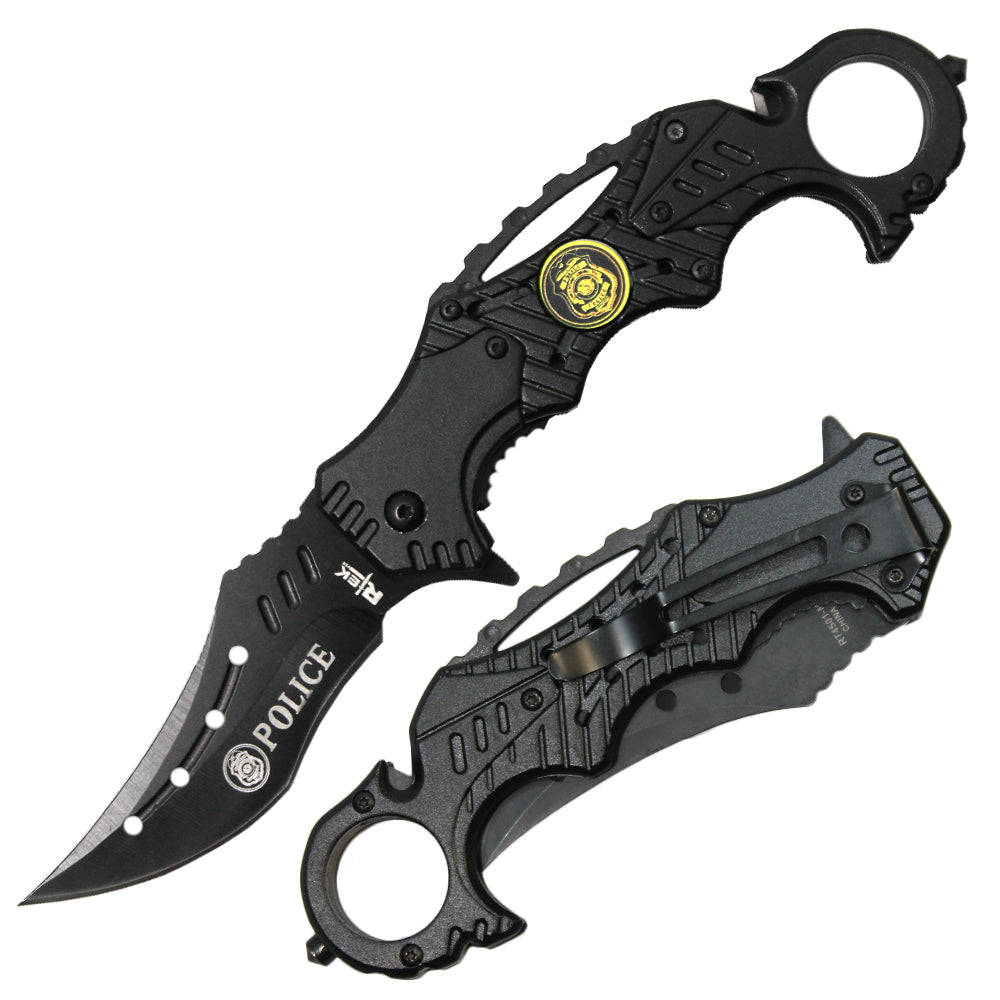 RT 4501-PO 5" Rtek Police Servicemen Assist-Open Karambit Tactical Rescue Knife - Bladevip