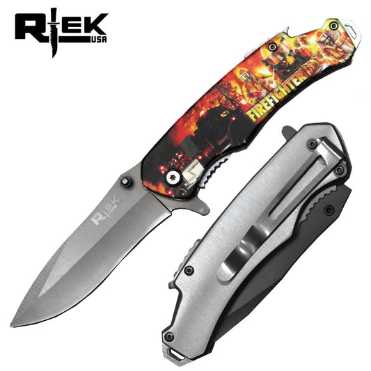 RT 4773-FF 4.5" Rtek Tactical Serviceman Assist-Open Knife with Bottle Opener & Glass Breaker - Bladevip