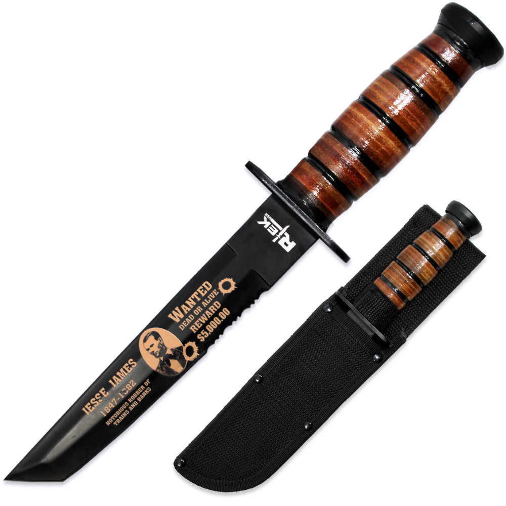 RT 6686-JJ 12 inch Rtek Jesse James Tanto Blade Fixed Blade Knife with Sheath