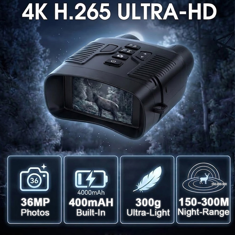 Rtek 4K Night Vision Goggles for Adults - 36MP Digital Infrared Binoculars with 3.0 inch HD Screen, Built-in - view 2