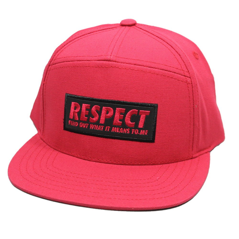 Adult Red Respect Box Logo Snapback Hat - Bladevip