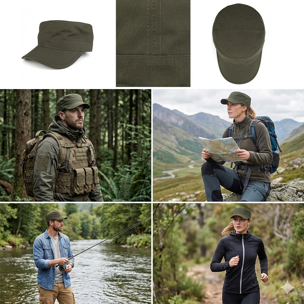 Ripstop Military Cotton Cadet Style Army Cap Olive - view 6