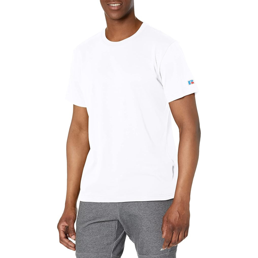 Russell Athletic Men's Basic Solid Short Sleeve T-Shirt, Bright White