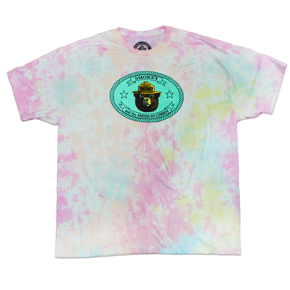 Men's Tie Dye Smokey The Bear Graphic Tee T-Shirt - Bladevip