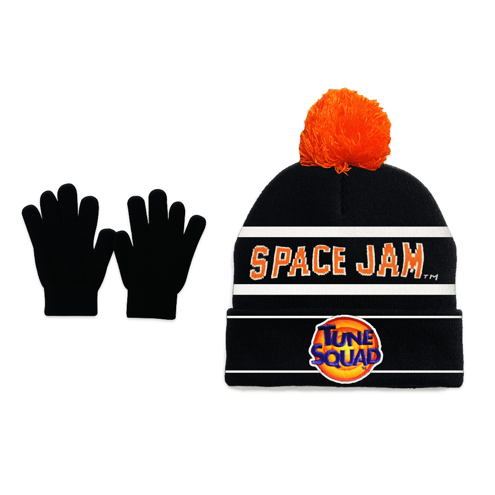 Youth Space Jam Tune Squad Pom Beanie with Gloves