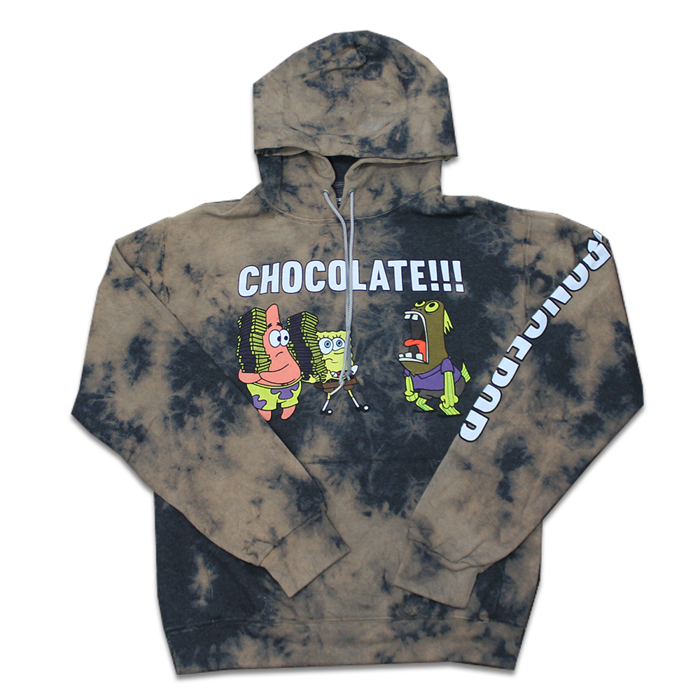 Adult Tie Dye SpongeBob SquarePants Chocolate Pullover Hoodie