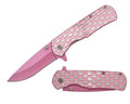 T 271406-PN 4.25 inch Pink Hearts Outdoor Camping Tool Multifunctional Fruit Folding Knife