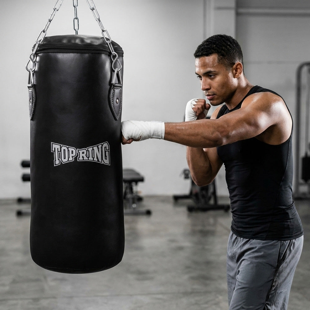 TRHB Top Ring 30 LBS All-Leather Heavy Punching Bag with Mounting Chain - view 4