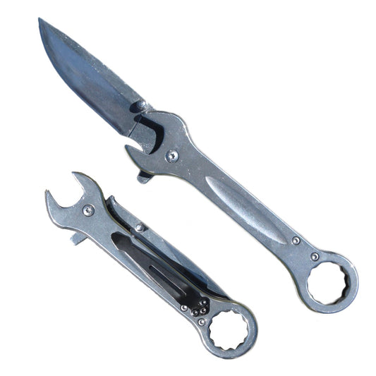 WRK 2712-SL 5" Silver Wrench-Shaped Assist-Open Folding Knife