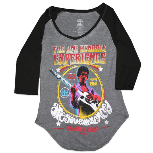 Camiseta raglán The Jimi Hendrix Experience color carbón para mujer junior