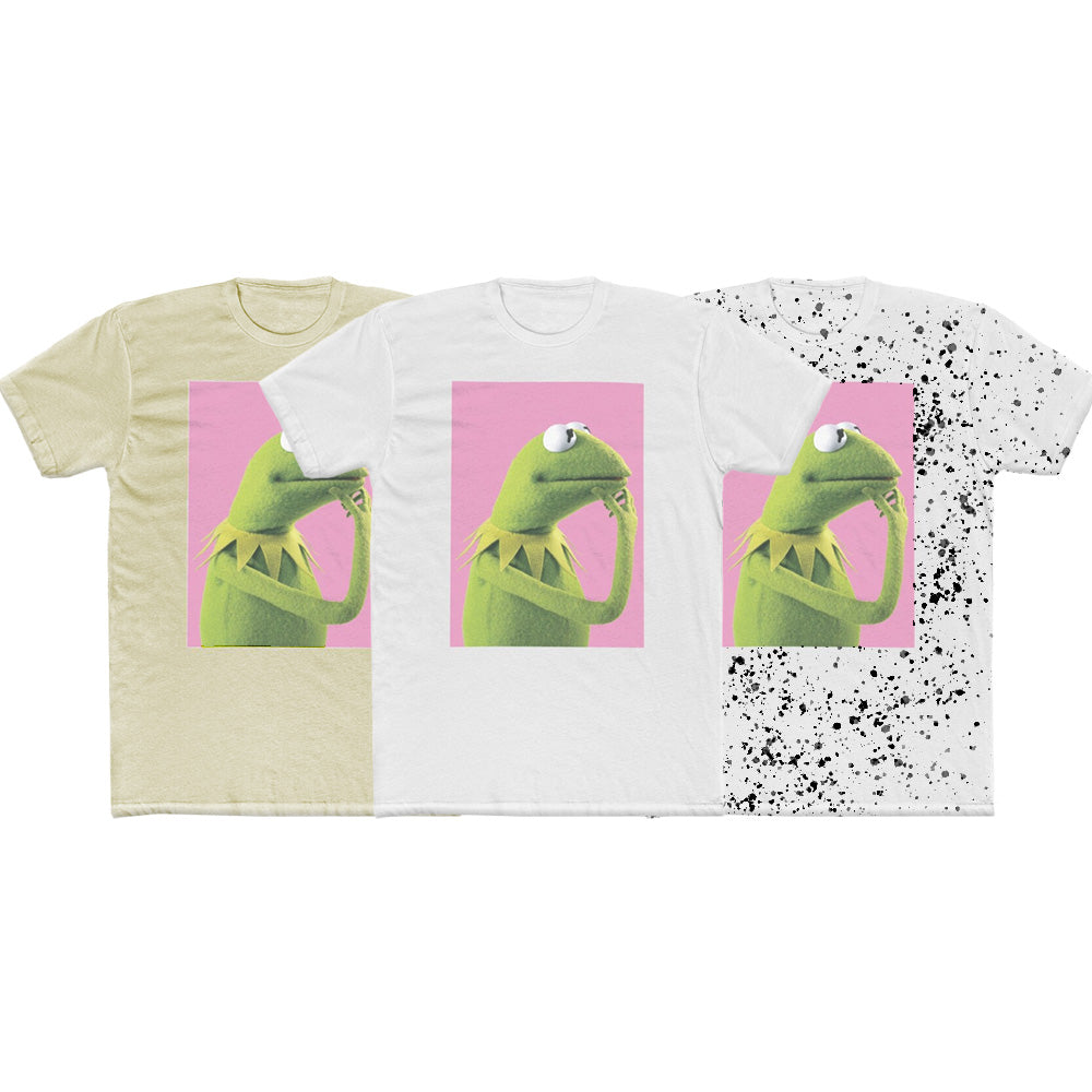 Men's The Muppets Kermit Thinking T-Shirt Tee Mixed Colors - Bladevip