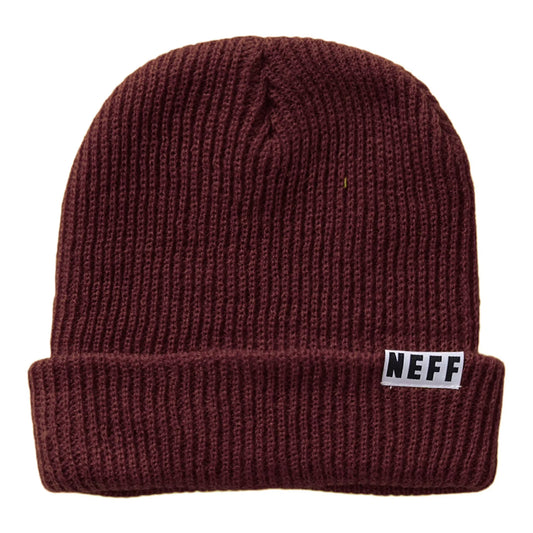 NEFF Men's fold Beanie, Maroon, One Size