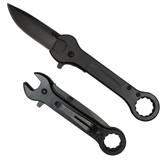 WRK 2712-BK 5" Black Wrench-Shaped Assist-Open Folding Knife