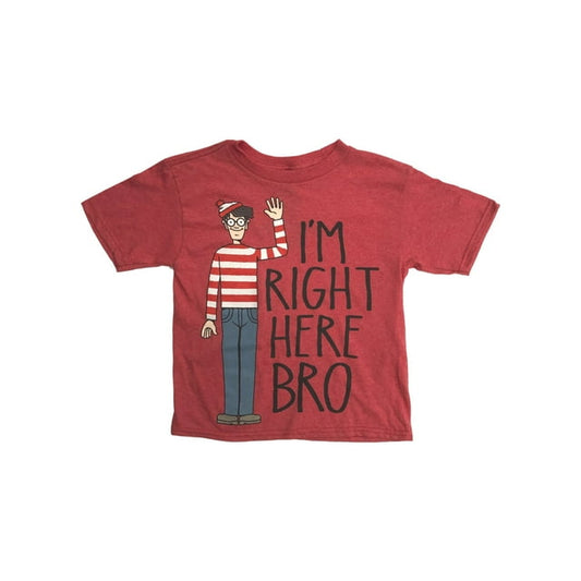 Boys Wheres Waldo? "Im Right Here Bro" Graphic T-Shirt Tee