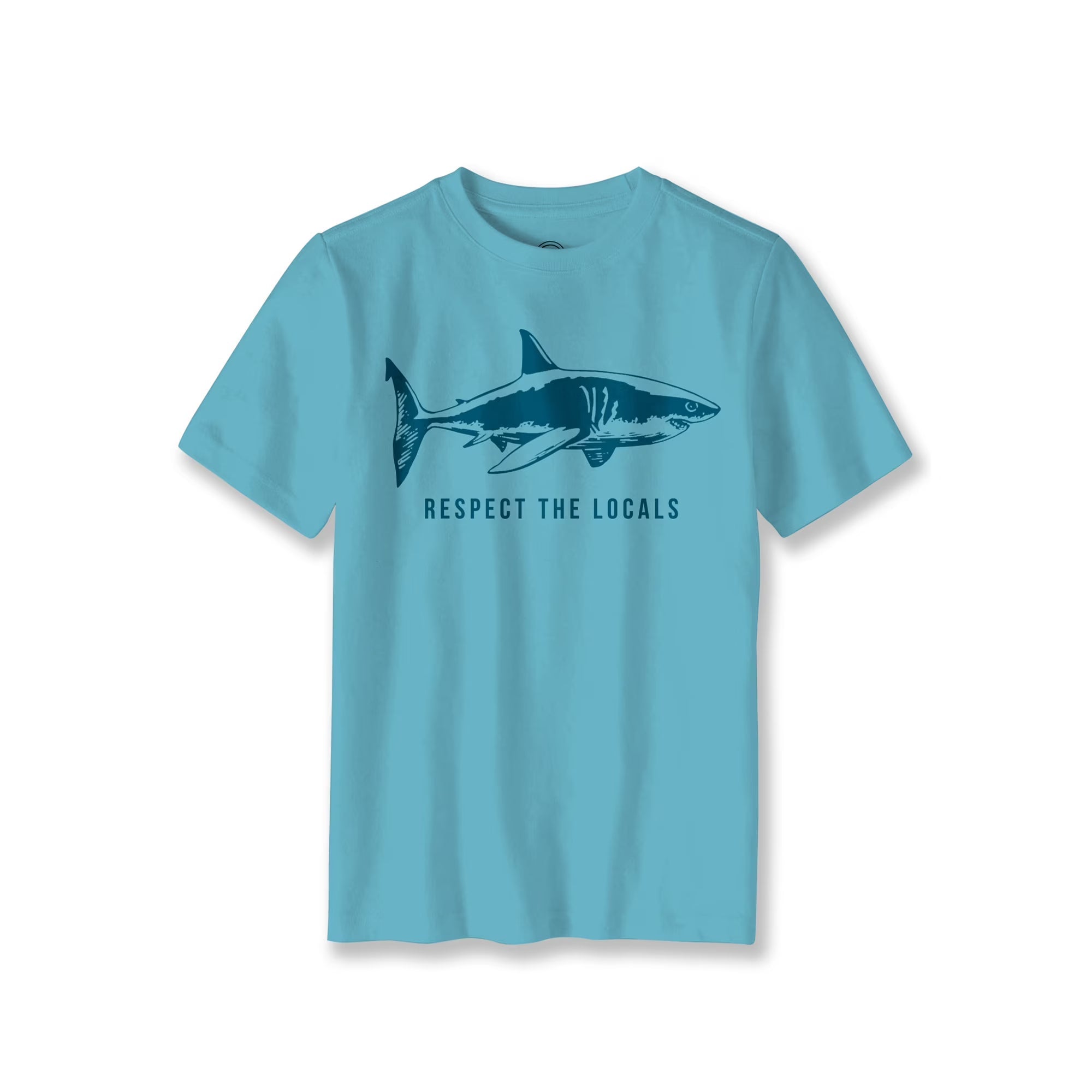 Boys Wonder Nation Respect The Locals Graphic T-Shirt Tee Blue