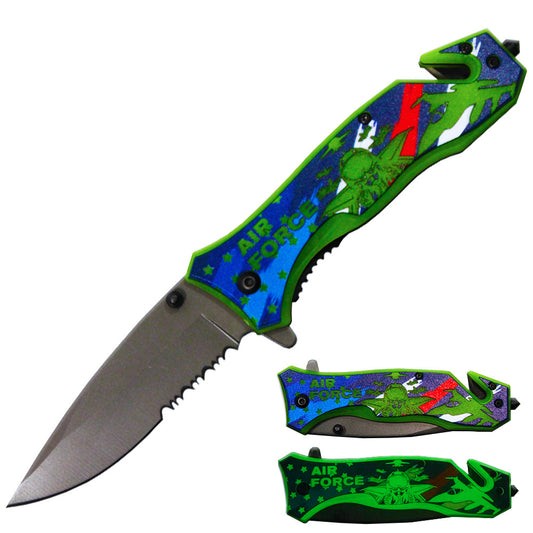 YC 1709-AF 4.5" Glow In The Dark Air Force Assist-Open Rescue Knife