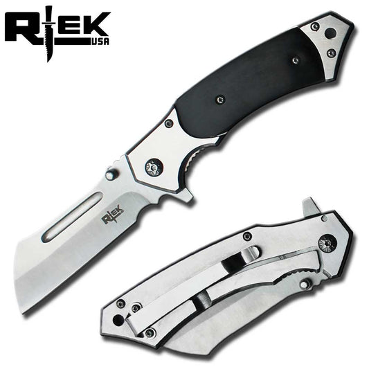 ZK 216-BK 4.75" Black Cleaver Blade Assist-Open Folding Knife