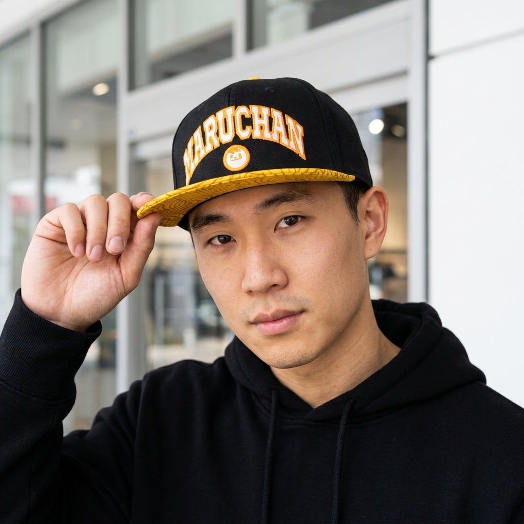 Maruchan Noodel Brim Men's Snapback Hat Black - view 3