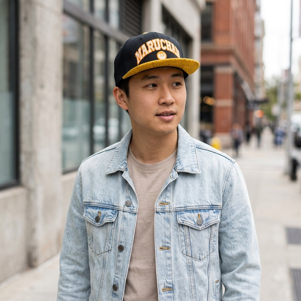 Maruchan Noodel Brim Men's Snapback Hat Black - view 4