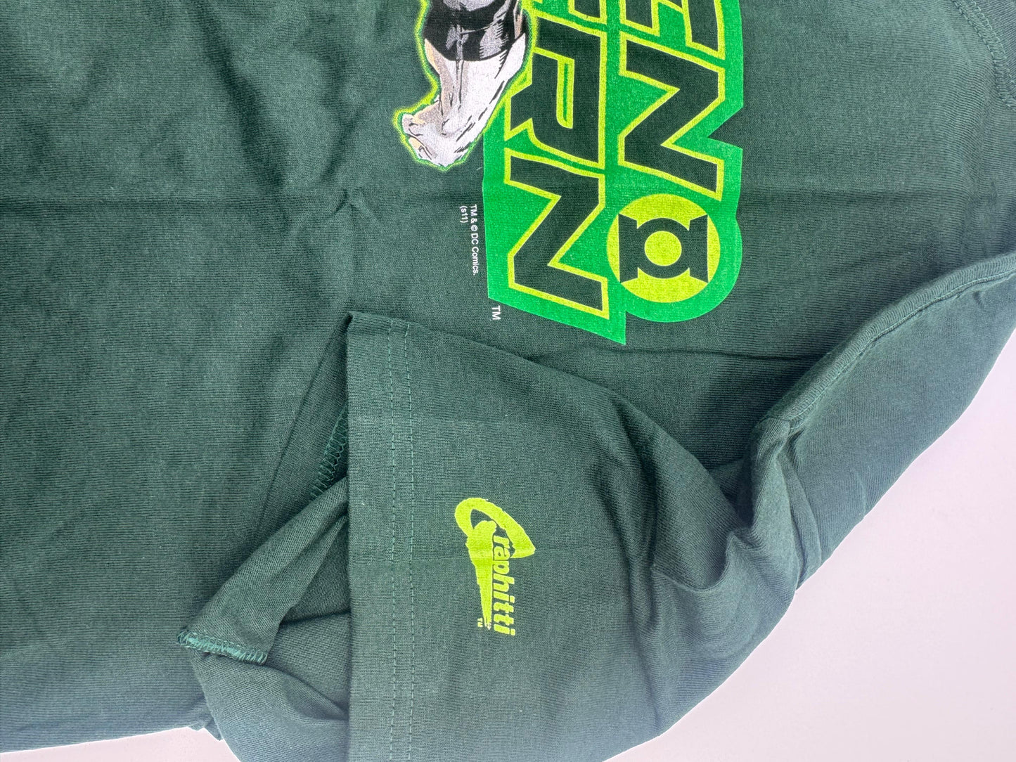 Vintage Mens DC Comics Green Lantern Graphic Tee Graffiti Designs