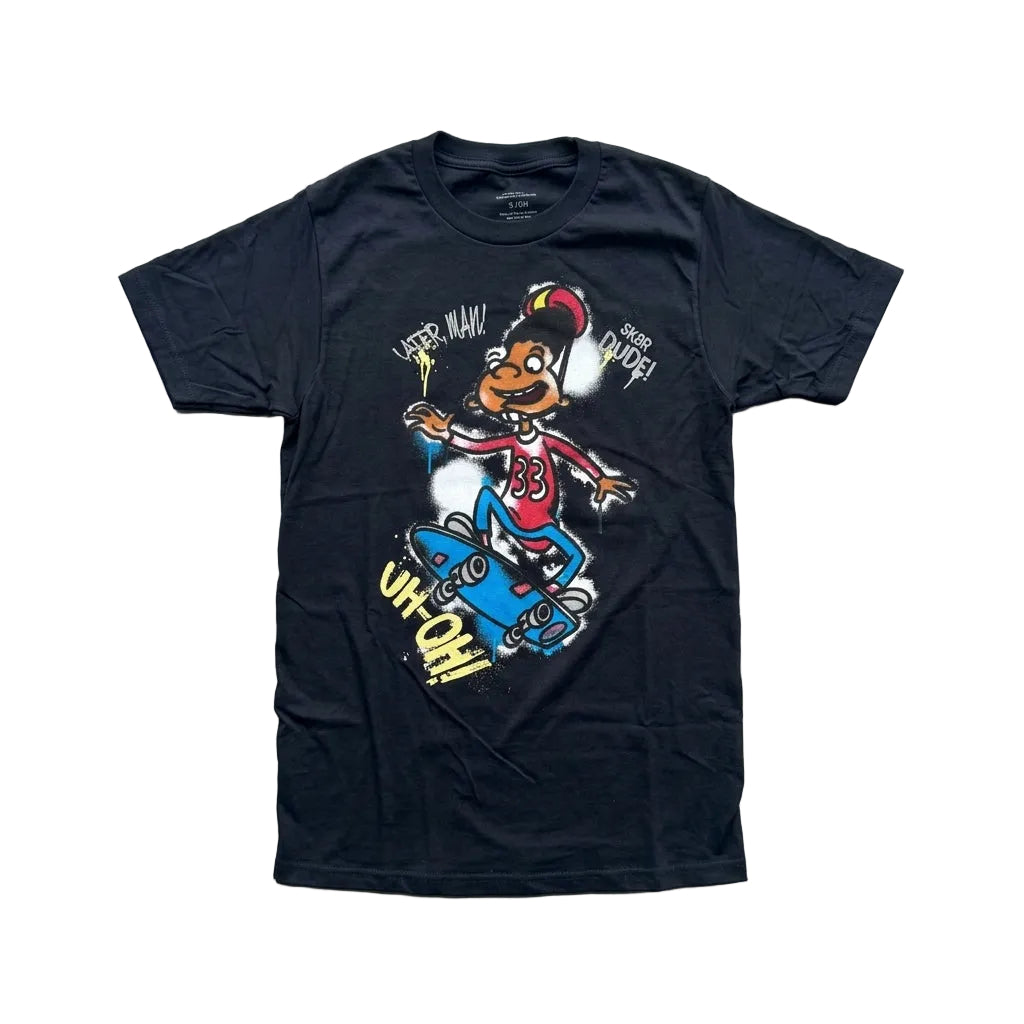 Men's Black Hey Arnold Gerald Skater Dude Graffiti Graphic Tee T-Shirt - view 2